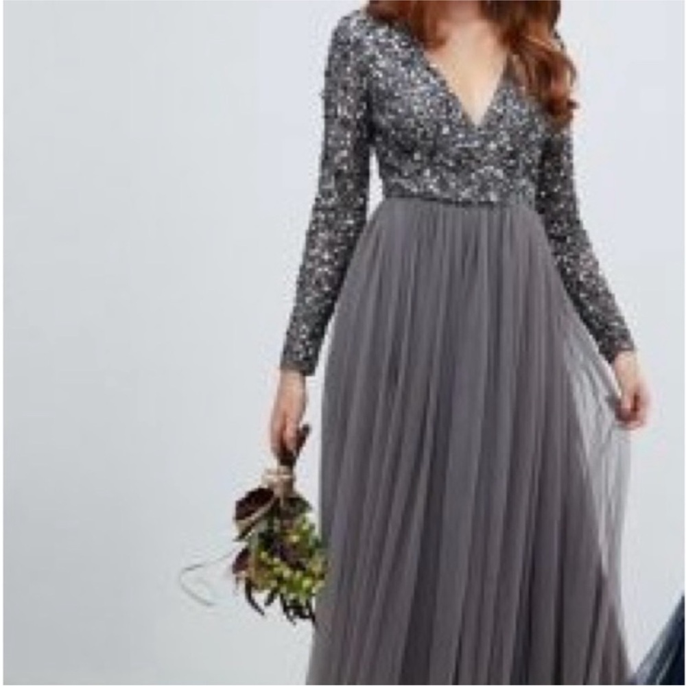 Chic Sequin V-Neck Gown